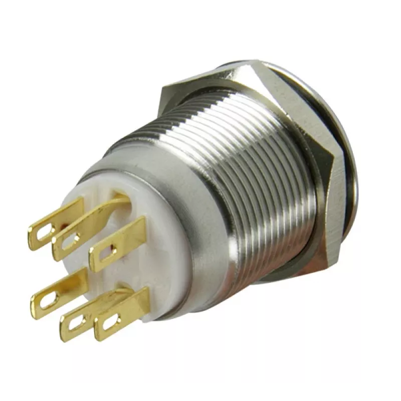 Interruttore a vandalismo Lamptron 19mm - Silverline - rosso