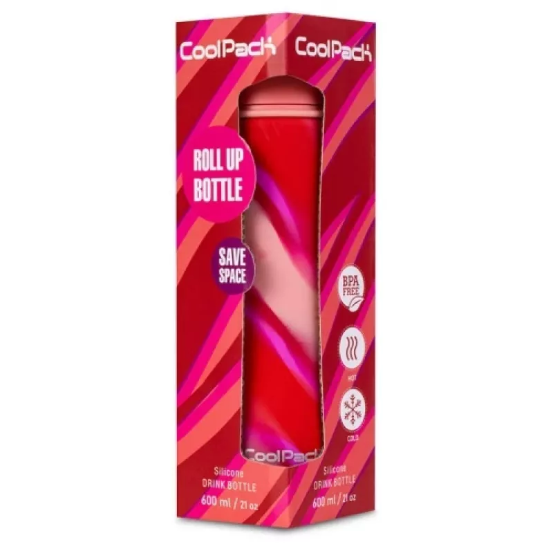 COOLPACK borraccia in silicone Pump 600 ml bambina rosa