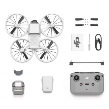 Drone DJI Flip con 4 rotori, fotocamera 48 MP, video 3840×2160, batteria 3110 mAh, nero/bianco