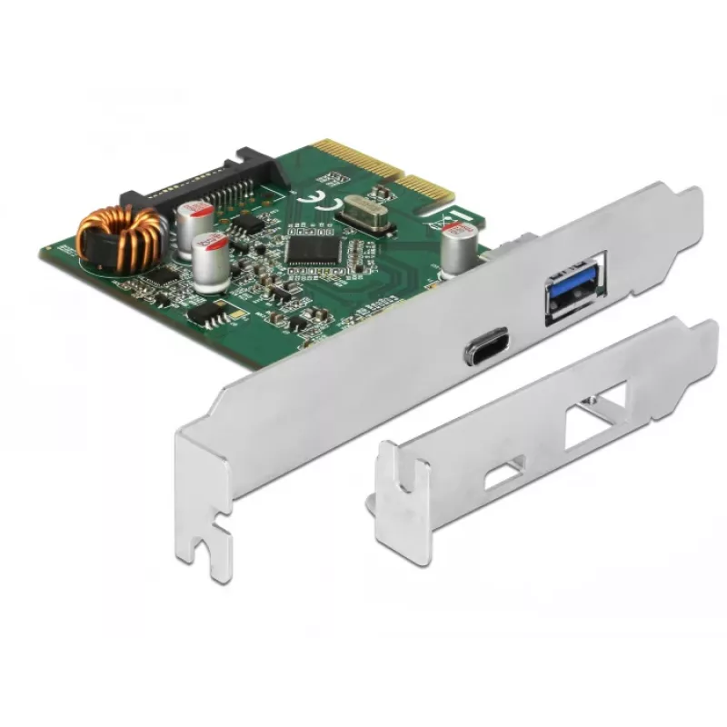 DeLOCK 90299 Scheda PCIe x4, 1x USB Type-C + 1x USB Type-A, USB 3.2 Gen 2 (10 Gbps)