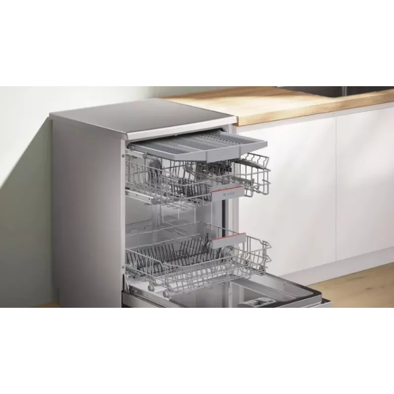 Bosch SMS4EVI04E lavastoviglie a libera installazione, 13 coperti, 46 dB, classe energetica D, Home Connect, 60x60x84,5 cm, acciaio