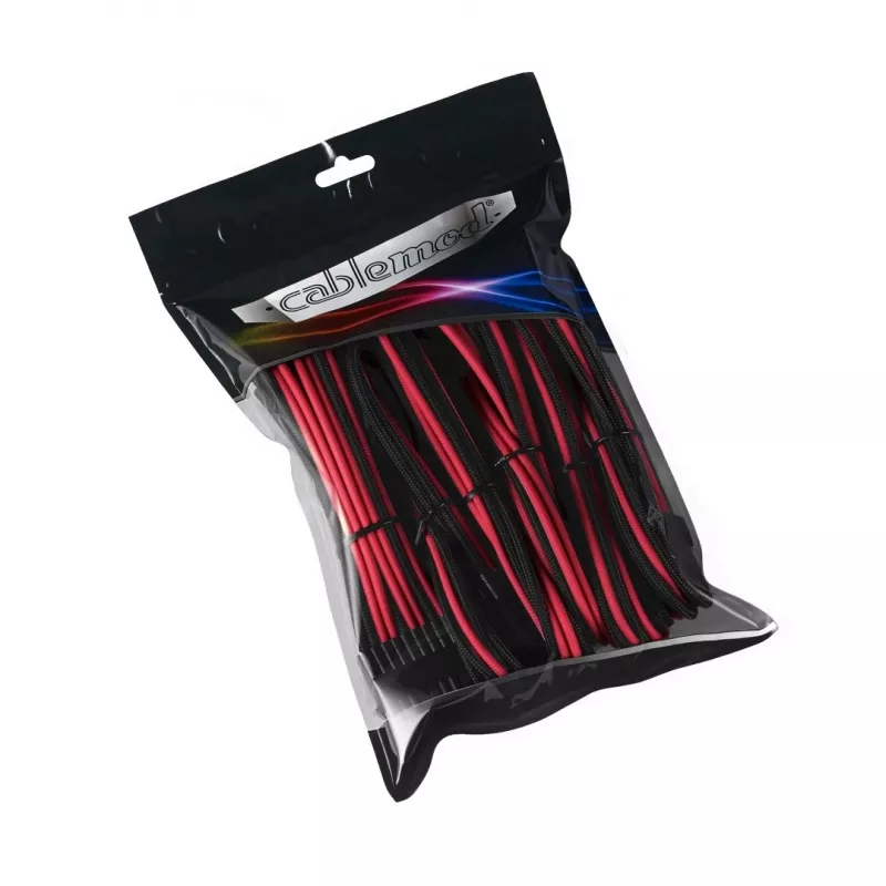 CableMod PRO ModMesh CM-PCAB-BKIT-NKKR-3PK-R kit di cavi di prolunga, nero/rosso