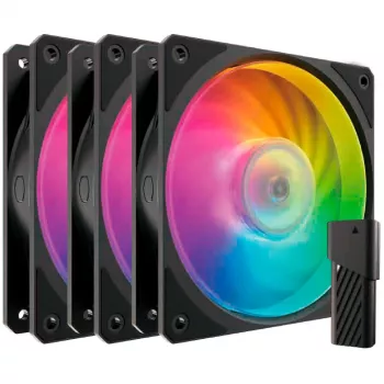 Set con 3 VENTOLE COOLER MASTER Mobius 120P ARGB
