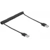 Cavo a spirale DeLOCK EASY-USB 2.0 Type-A maschio su Type-A maschio 0,5 m fino a 0,8 m nero