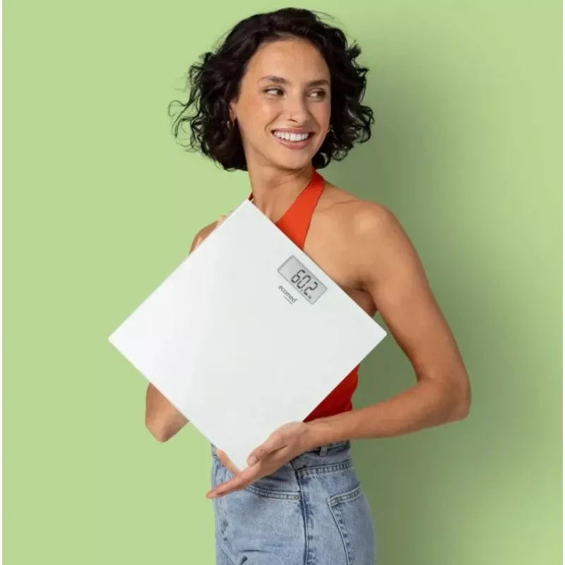 Ecomed by Medisana PS-72E bilancia pesapersone – 150 kg, piattaforma in vetro, bianco