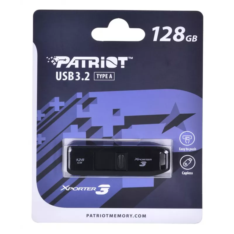 Chiavetta USB PATRIOT Xporter 128 GB USB Type-A 3.2 Gen 1 (80 MB/s) slider nero