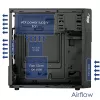 Akyga AK19BK case per PC micro-tower, Micro-ATX / Mini-ITX, USB-C + USB 3.0 + 2x USB 2.0, senza alimentatore, nero