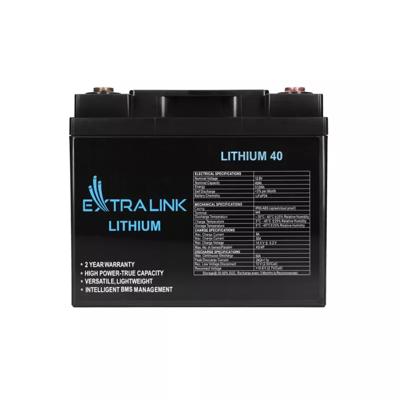 Accumulatore Extralink LiFePO4 40AH 12,8 V BMS batteria 40000 mAh