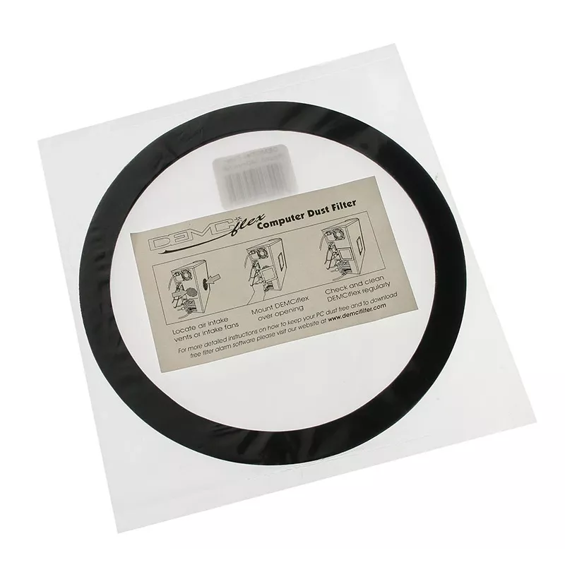 Filtro antipolvere DEMCiflex 140 mm rotondo – nero/bianco per ventole del case