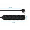 Ciabatta ESPERANZA ELK208K — 5 prese, cavo 3 m, nero