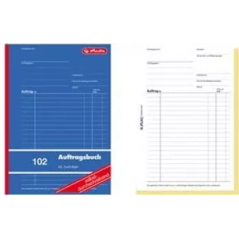Blocco ordini Herlitz 880526 A5, 2 x 40 fogli, autocopiante, FSC
