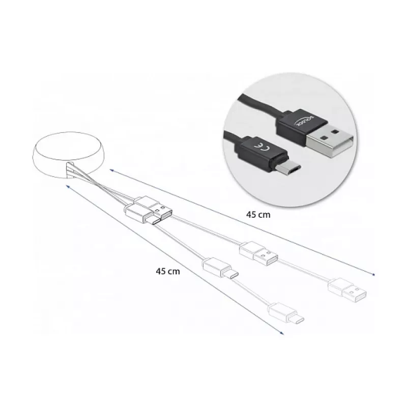 Cavo USB 2.0 Type-A su Micro-B DeLOCK 85818