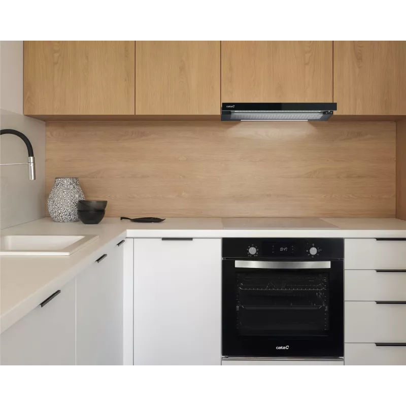 Cappa aspirante semi-incasso (estraibile) CATA TFH 6830 GBK — 600 mm, 600 m³/h, nero, controllo touch