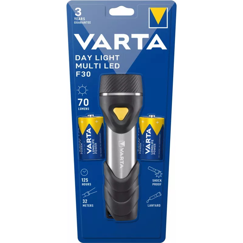 Torcia portatile Varta Day Light Multi LED F30 nero argento giallo