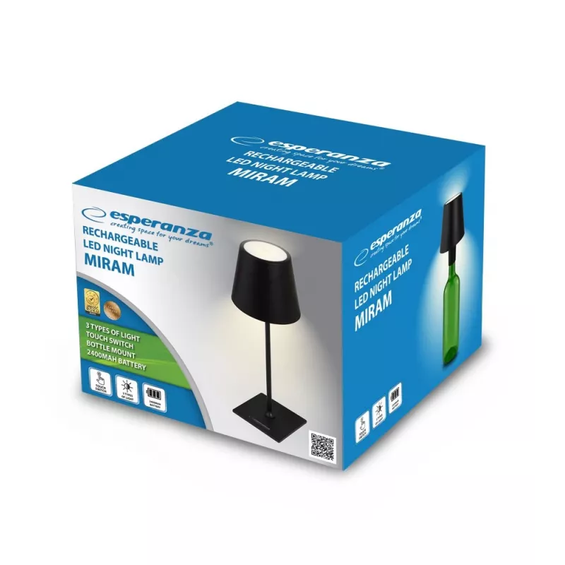 Esperanza ELD119K Miram lampada da scrivania LED, nera
