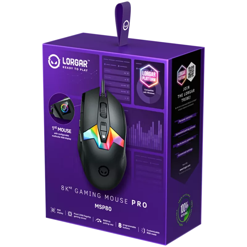 Mouse gaming LORGAR MSP80 8000 Hz USB