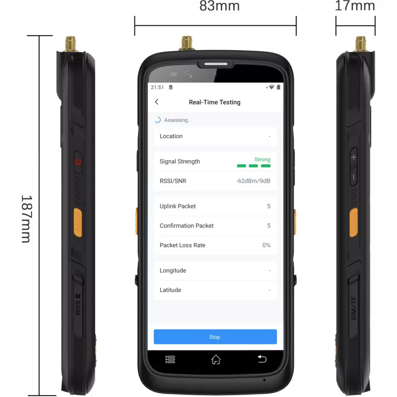 Tester di campo LoRaWAN Wi‑Fi Milesight FT101-868M — modello FT101-868M