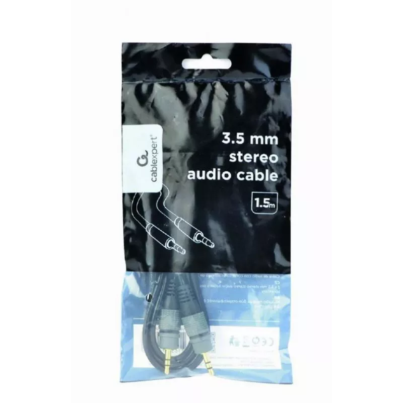 Cavo audio Gembird 3,5 mm maschio–maschio, 1,5 m, contatti dorati, nero