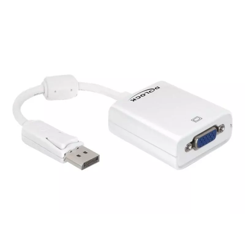 Adattatore cavo video DeLOCK 61766 0,125m VGA DisplayPort bianco