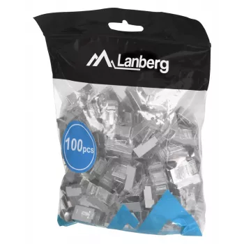 Connettore RJ-45 LANBERG PLS-5000EZ, Cat5e, F/UTP (FTP), grigio, 100 pz.