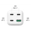 Caricabatterie da viaggio MediaRange MRMA124 100W AC, 3x USB-C, ingresso 100–240V, cavo 1,5 m, bianco