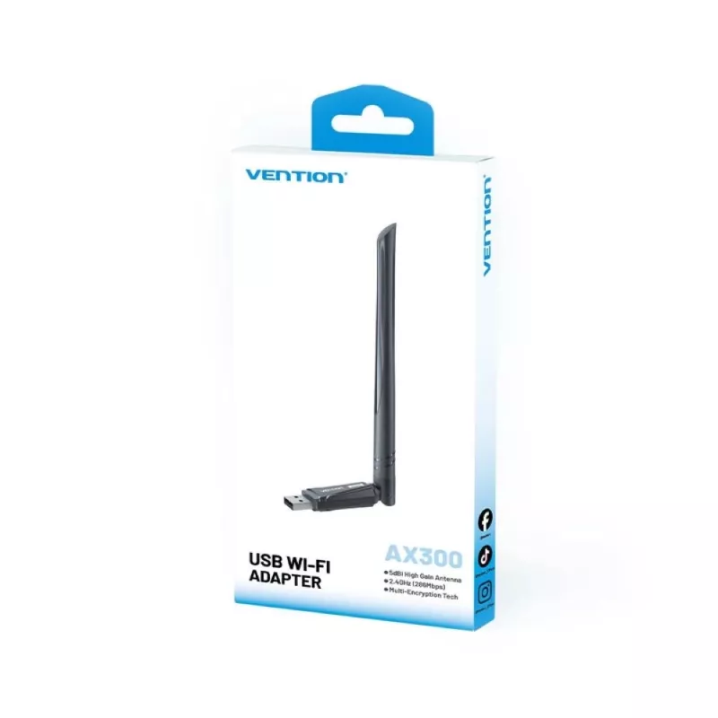 Vention AX300 scheda di rete USB Wi-Fi 6 2,4GHz BK
