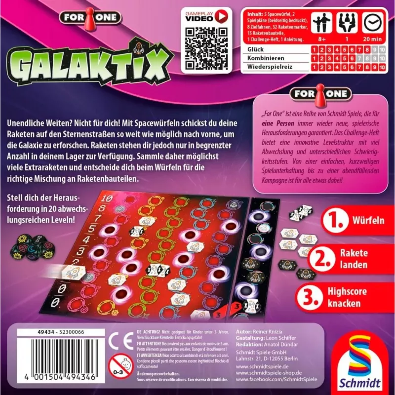 For One - Galaktix, gioco da tavolo