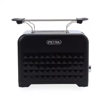 Tostapane Petra PT6104BVDE 2 fette, nero, doratura regolabile, cassetto raccoglibriciole rimovibile
