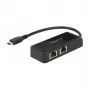 DeLOCK 63927 Adattatore da USB-C a 2x Gigabit LAN, nero