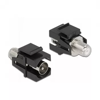 Modulo keystone connettore maschio IEC a connettore femmina F nero DeLOCK 86856