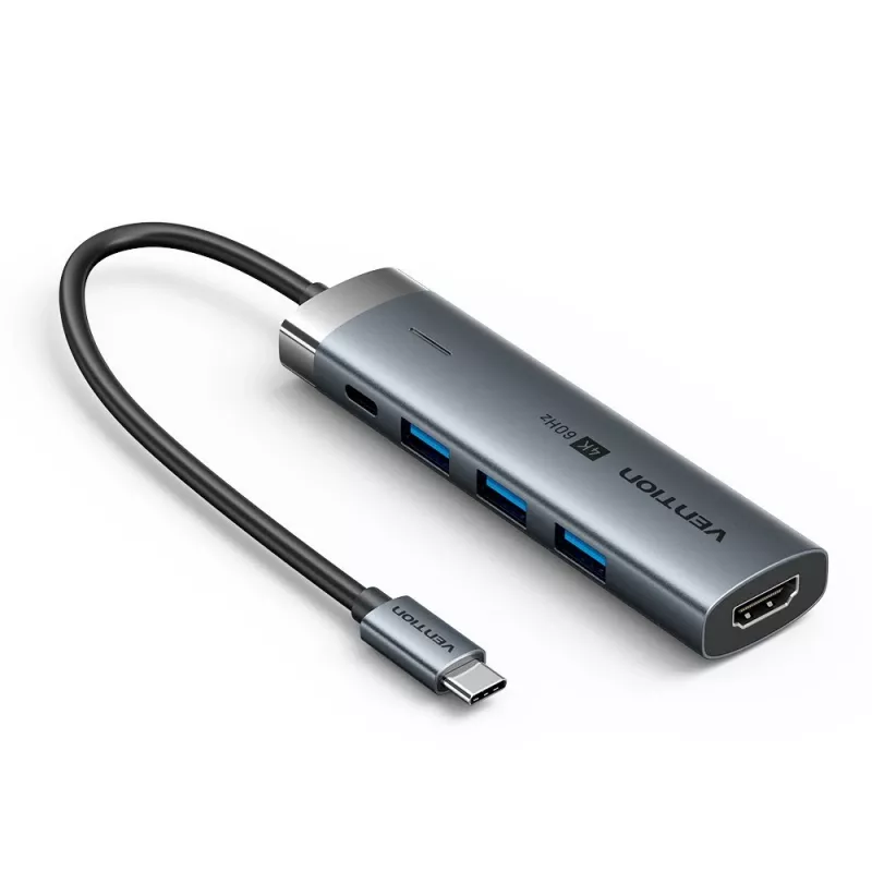 Vention Hub USB-C 5-in-1 100W PD 5Gbps 4K@60Hz