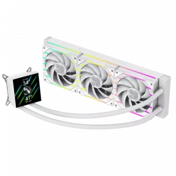 Gamemax | Dissipatore a liquido per CPU | HAILSTORM 360 LCD | bianco