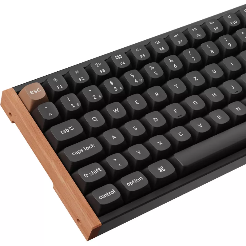 Keychron K2 HE (nero/legno, layout DE, Gateron Double-Rail Magnetic Nebula, telaio in alluminio)
