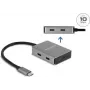 Hub USB Type-C DeLOCK 64249 10000 Mbit/s nero grigio