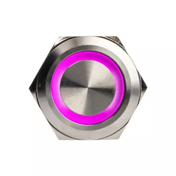 Interruttore a pulsante antimanomissione DimasTech PD197 25 mm anello Silverline