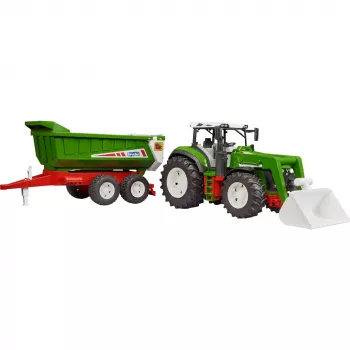 Bruder Roadmax trattore con caricatore frontale e rimorchio ribaltabile