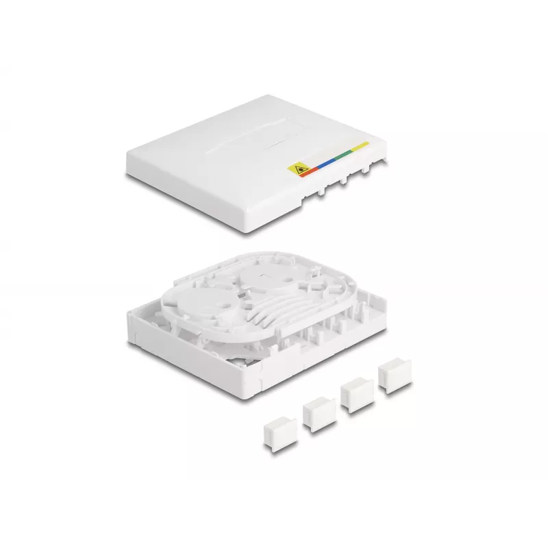 DeLOCK presa in fibra ottica FTTH a parete 4 x SC simplex LC duplex bianco