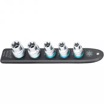 Set di chiavi a bussola Hazet 900E-SR/5 — attacco 1/2 pollice bussole TORX E12–E20 corte