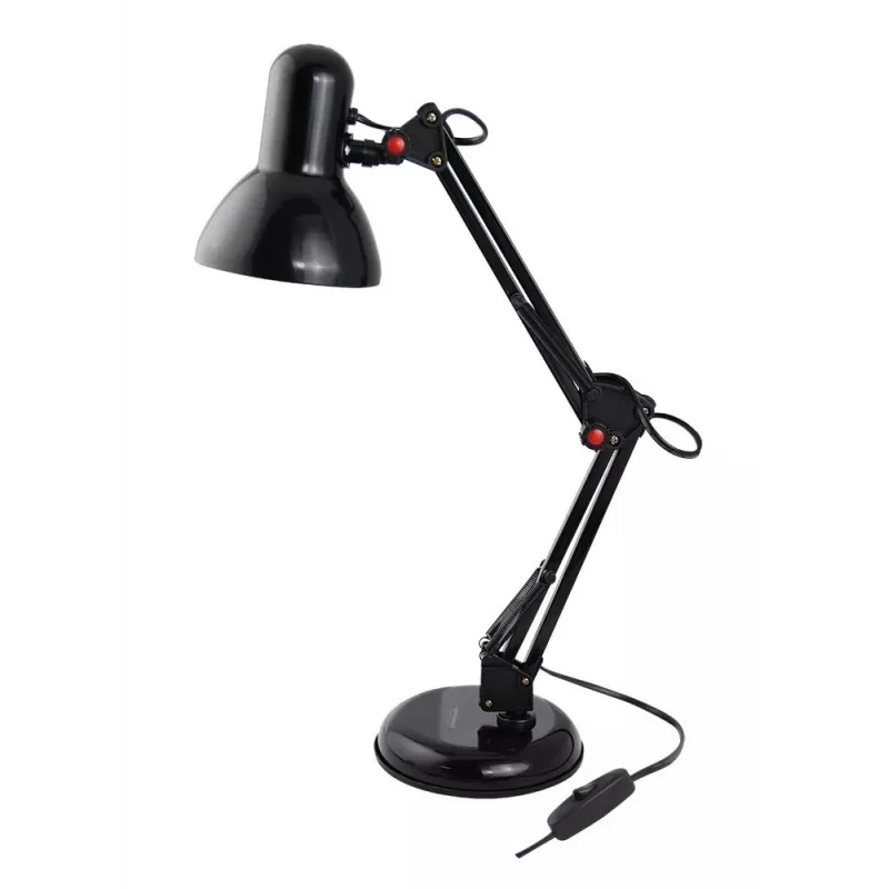 Lampada da tavolo ESPERANZA AVIOR E27 12W LED, nero, regolabile in altezza, braccio flessibile, attacco E27