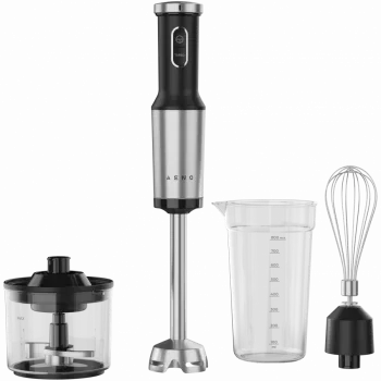 Frullatore a mano, 1200 W, in CB, nero, lama a denti di tigre, frusta, tritatutto, bicchiere
