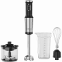Frullatore a mano, 1200 W, in CB, nero, lama a denti di tigre, frusta, tritatutto, bicchiere