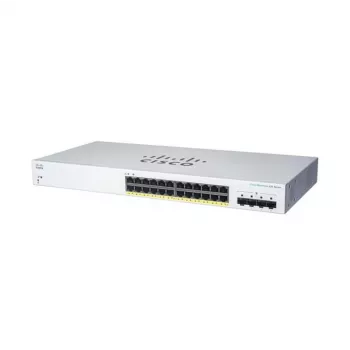Switch PoE Gigabit L2 gestito Cisco CBS220-24FP-4G — 24x Gigabit RJ-45, PoE, 56 Gbit/s, MAC 8192, montaggio a rack
