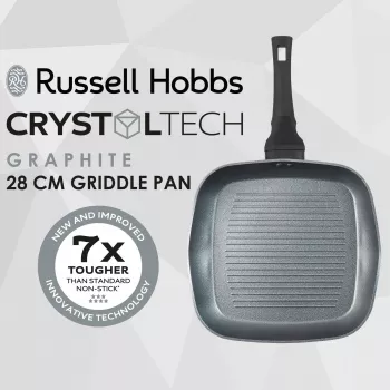 Piastra Russell Hobbs RH01861EU7 28 cm Crystaltech – superficie antiaderente, padella piatta per grigliare