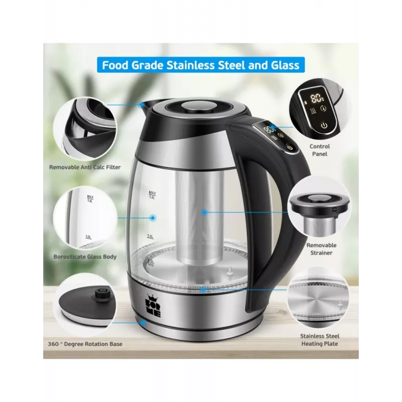 Bollitore elettrico Forme FKG-448 1,7 l 2200 W nero