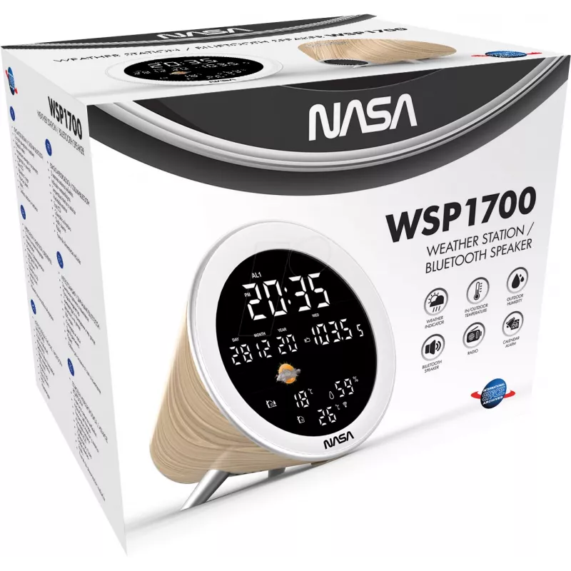 Stazione meteo/speaker BT Ship Nasa WSP1700 legno