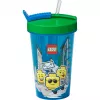 Room Copenhagen LEGO Bicchiere con cannuccia Iconic Boy azzurro (blu/verde, 500 ml)