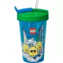 Room Copenhagen LEGO Bicchiere con cannuccia Iconic Boy azzurro (blu/verde, 500 ml)