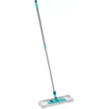Leifheit Mop 55210 microfibra grigio turchese – mop piatto in microfibra per la pulizia dei pavimenti