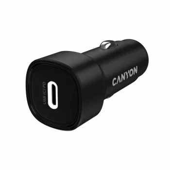 Caricabatterie da auto CANYON OnDrive 30 PD 30W USB-C nero – alimentatore USB-C per veicoli, 30W PD
