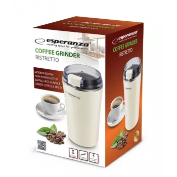 Macinacaffè con lama in acciaio inox ESPERANZA EKC008W, 160 W, capacità 70 g, diametro 8,7 cm, altezza 17 cm, bianco